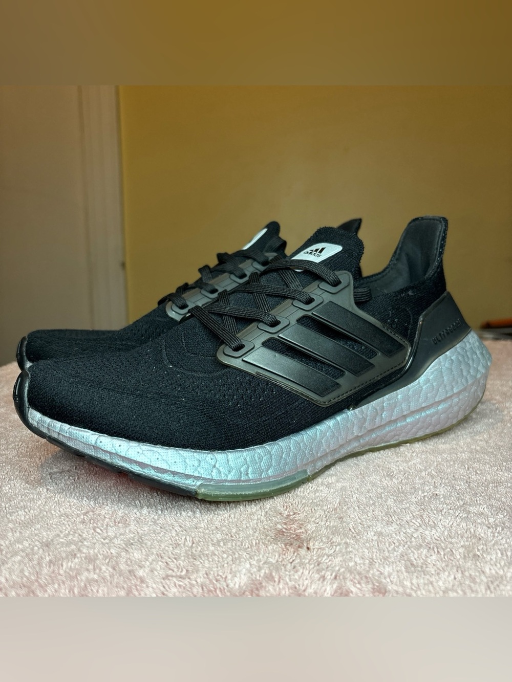 Adidas Trainers Womens Size 8 Ultra Boost 21 Core Noir Bleu Oxide Running Shoes